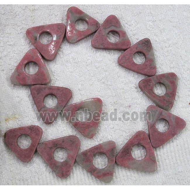 pink jasper bead, triangle