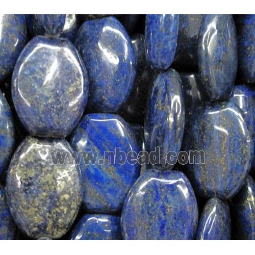 lapis lazuli bead, flat-oval