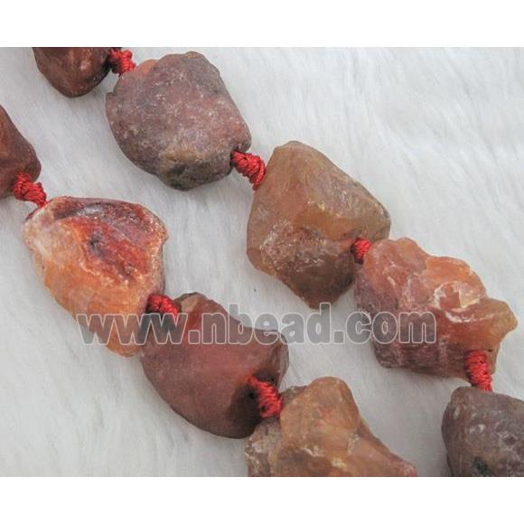 red Rock Agate beads, freeform nugget, rough