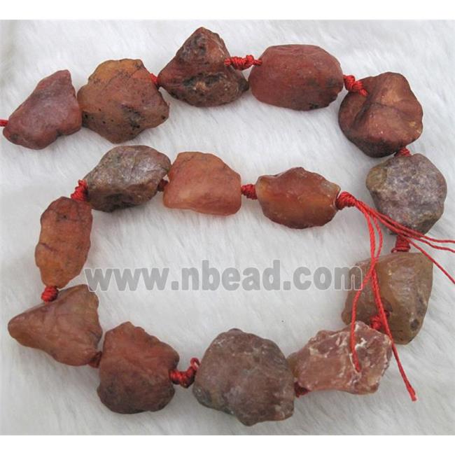red Rock Agate beads, freeform nugget, rough