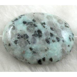 Flat oval gemstone beads