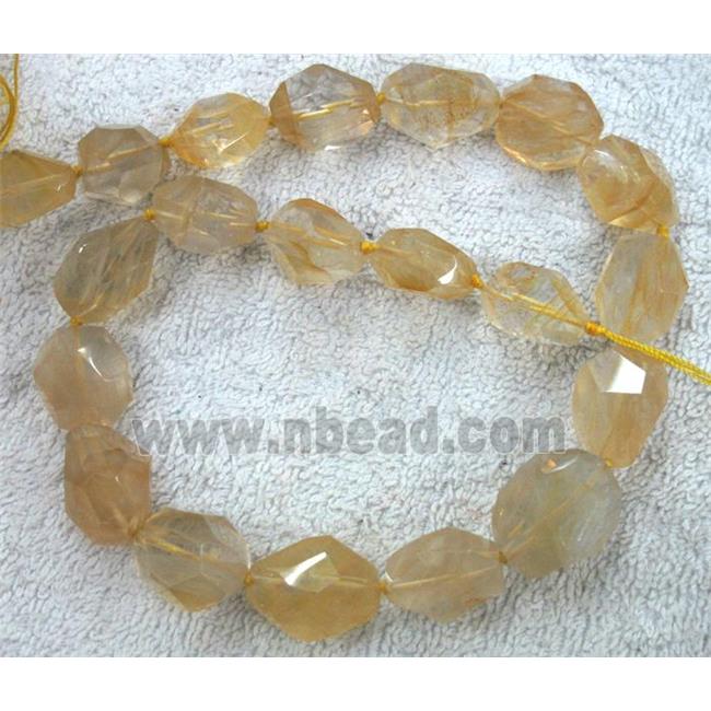 Natural Gold Rutilated Quartz Beads Freeform