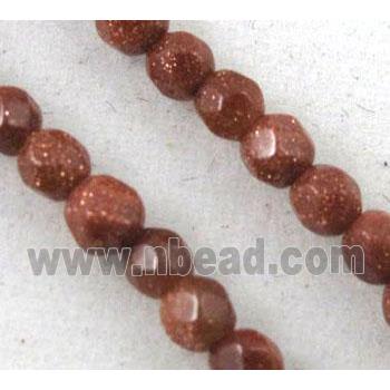 goldsand stone beads, tiny, faceted round