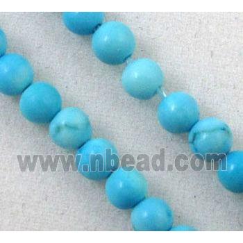 turquoise bead, tiny, round, blue
