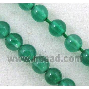 green agate beads, tiny, round