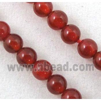 red agate bead, tiny, round