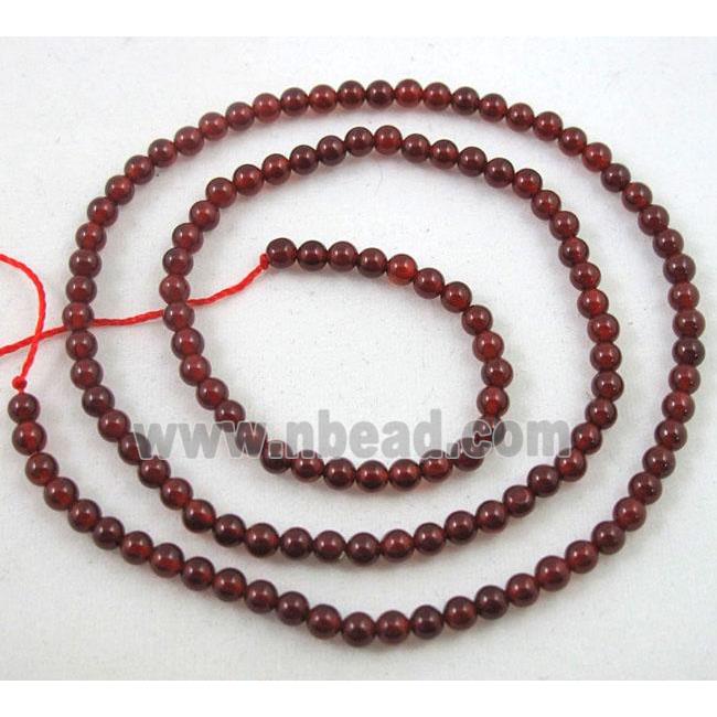 deep-red agate beads, tiny, round