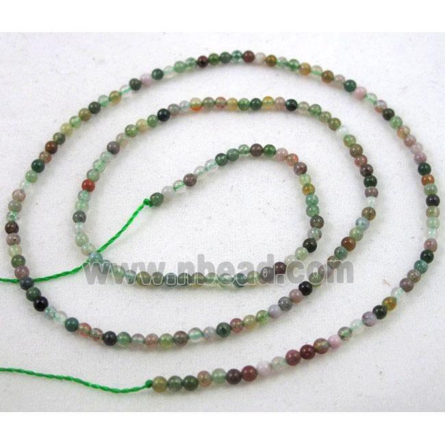 indian agate beads, multi-color, tiny, round