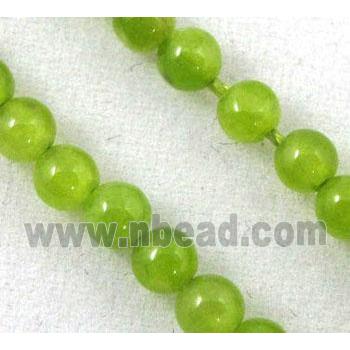 jade beads, tiny, round, olive