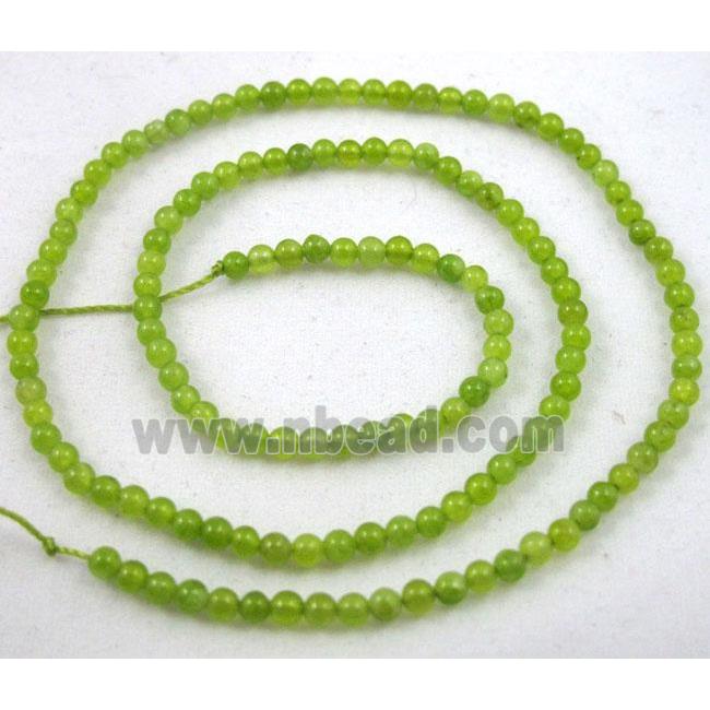 jade beads, tiny, round, olive
