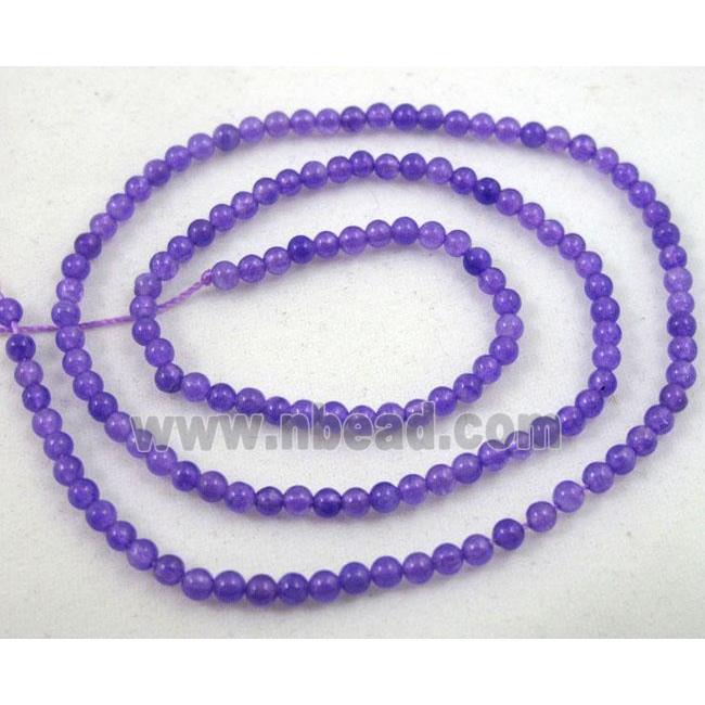 jade beads, tiny, round, lavender