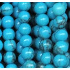 turquoise beads, tiny, round, blue