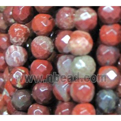 tiny red jasper beads, faceted round