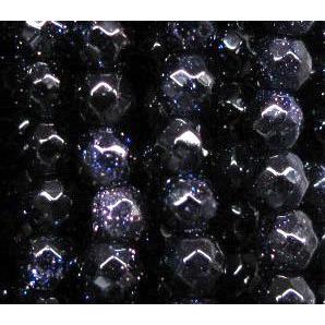 Blue SandStone beads, tiny, faceted round
