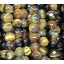 tiger eye stone beads, tiny, faceted round