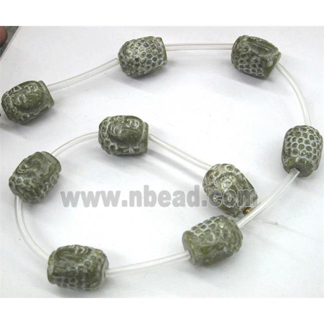 Chinese Jade Buddha Beads, green