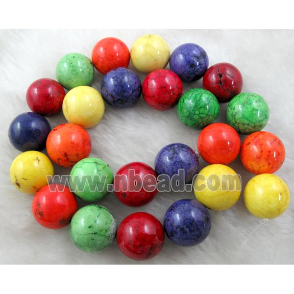 Dye Round Turquoise Beads， colorful
