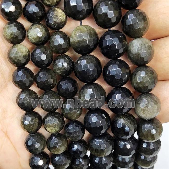 Mahogany Obsidian beads, faceted round