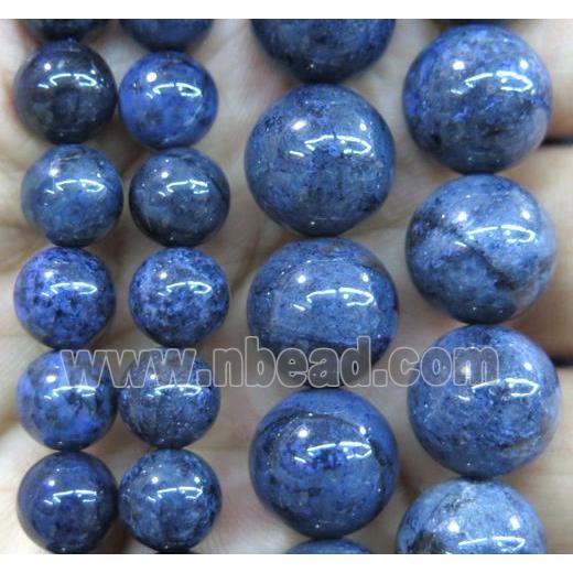 Blue Dumortierite Jasper beads, round