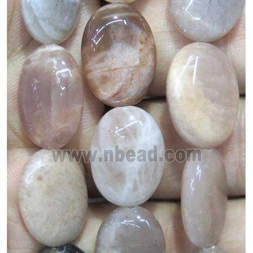 sunstone beads, oval