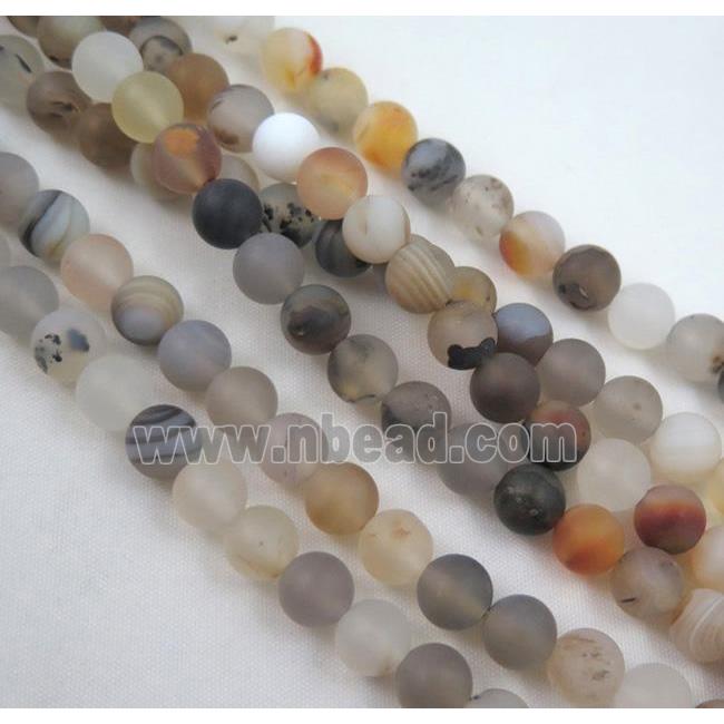 round matte Heihua montana Agate Beads