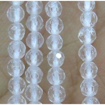 tiny Clear Quartz Beads, faceted round