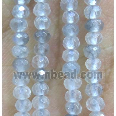 Cloudy Quartz Beads, faceted rondelle