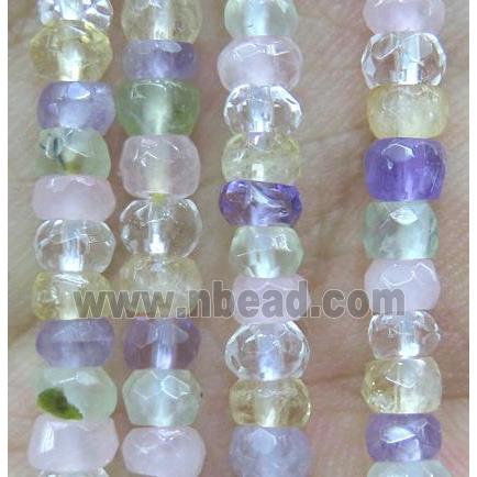 mixed gemstone beads, faceted rondelle