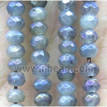 tiny Labradorite beads, faceted rondelle