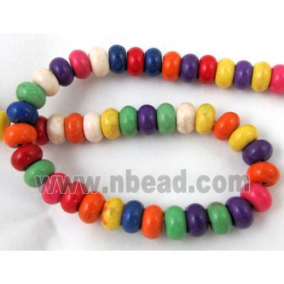 synthetic Turquoise Beads, abacus, mix color