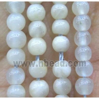tiny White Jade beads, round