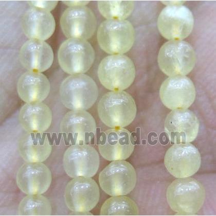 tiny Yellow Jade Beads, round