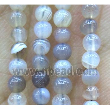 gray Agate beads, round