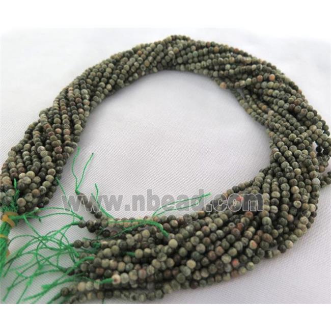 Rhyolite Beads, round, tiny, green