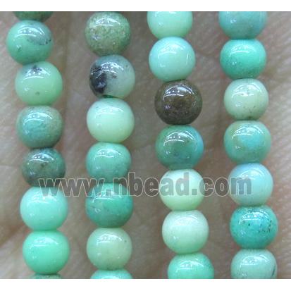 tiny Green Grass Agate beads, round