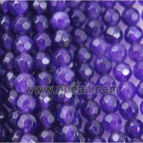 tiny purple Chalcedony beads, faceted round