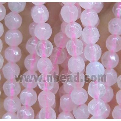 tiny Rose Quartz beads, faceted round