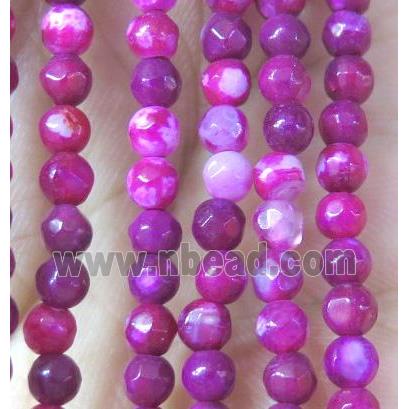 hotpink agate beads, faceted round