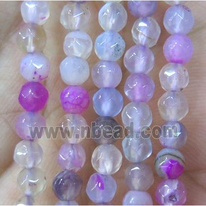 Tiny agate bead, faceted round, mix color