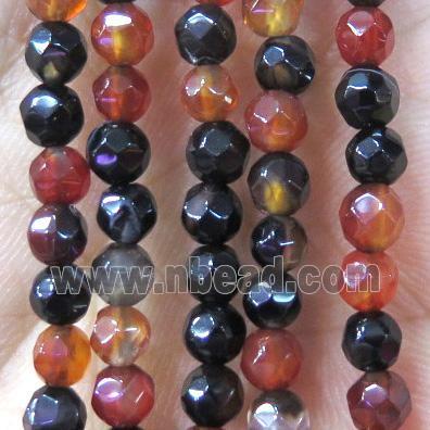 Tiny agate bead, faceted round