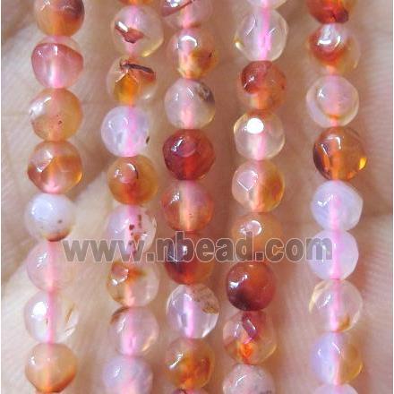 Tiny agate bead, faceted round