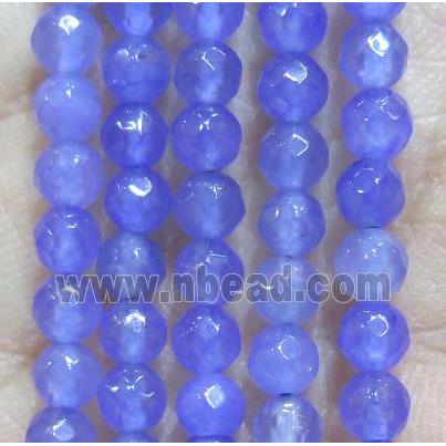 Jade Beads, faceted round, lavender dye