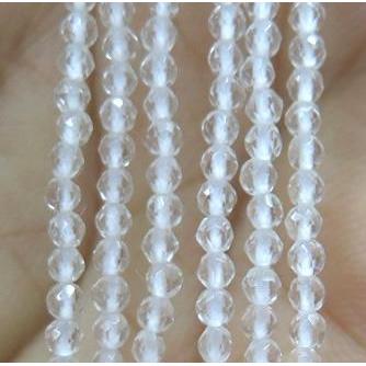 tiny faceted round Clear Quartz beads