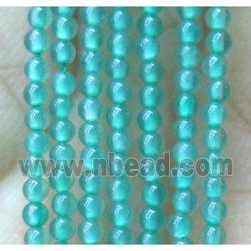 tiny green agate beads, round