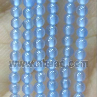 tiny blue agate bead, round