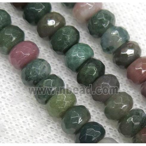 India Agate beads, faceted rondelle
