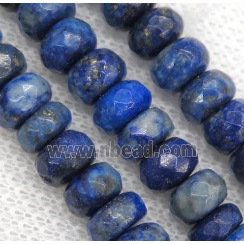 Lapis Lazuli bead, faceted rondelle