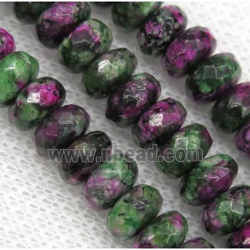 Ruby Zoisite bead, faceted rondelle