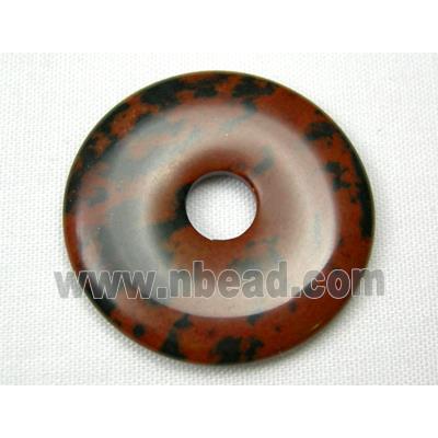 Mahogany Obsidian Stone Pendant, donut