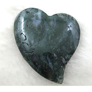 green Moss Agate heart pendant